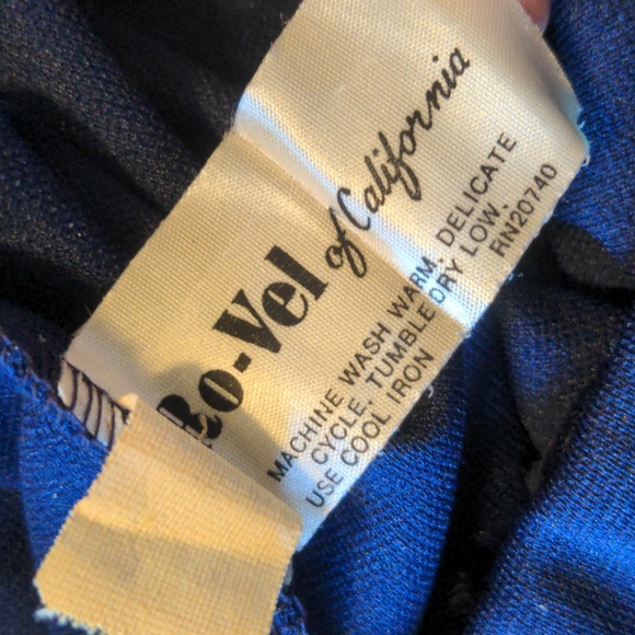 Vintage 70s Blue Gaucho Pants Culottes Wide Leg Ro-Vel Of California SZ Small - Picture 9 of 10